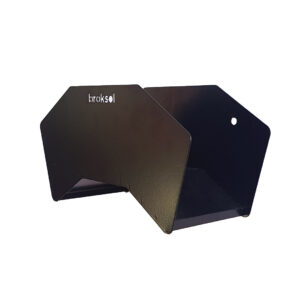 Soporte metálico negro para manguera Broksol, para pared
