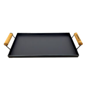 Plancha bifera premium para 2 hornallas con manijas de madera