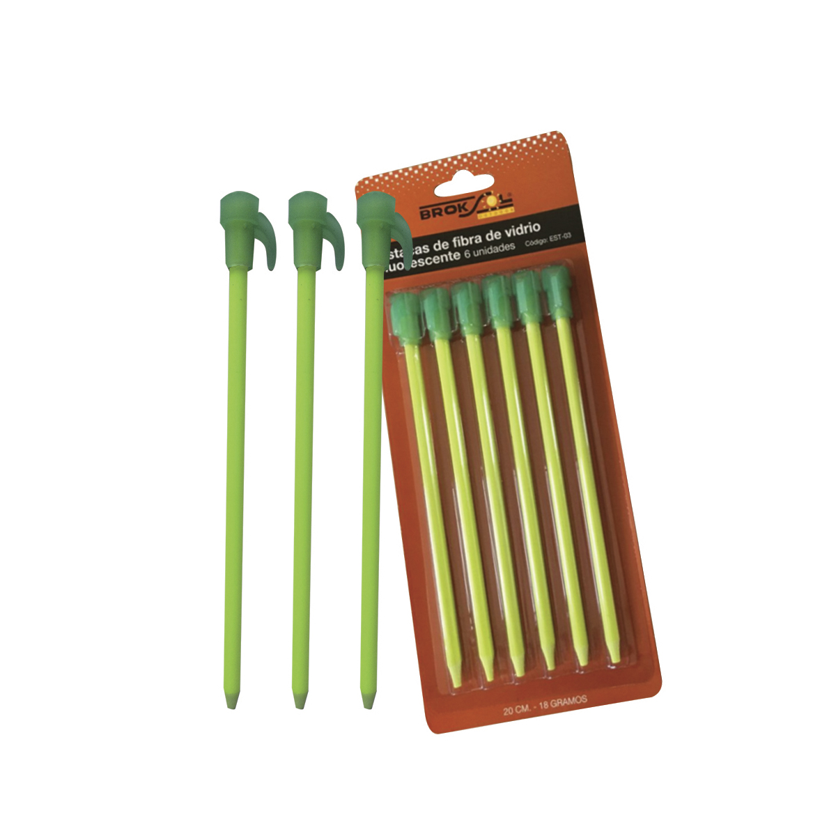 Pack x6 Estacas de Fibra de Vidrio