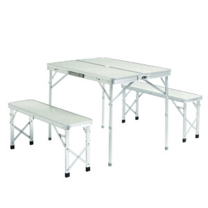 Mesa Valija + Bancos Plegables MDF