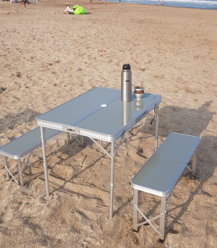 Mesa Valija + Bancos Plegables MDF - vista 2
