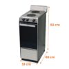 Medidas 1530 Cocina Eléctrica 2 Hornallas - vista 3