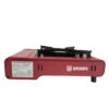 Anafe portátil de camping Brogas rojo, vista lateral