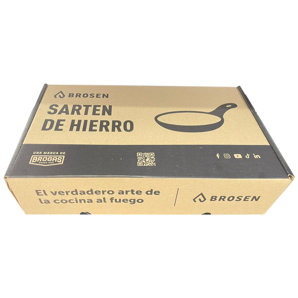 Caja del set de sartenes de hierro Brosen