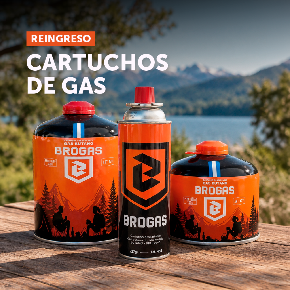 Banner de reingreso de stock: Cartuchos de gas butano Brogas disponibles nuevamente